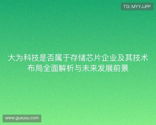 大为科技是否属于存储芯片企业及其技术布局全面解析与未来发展前景